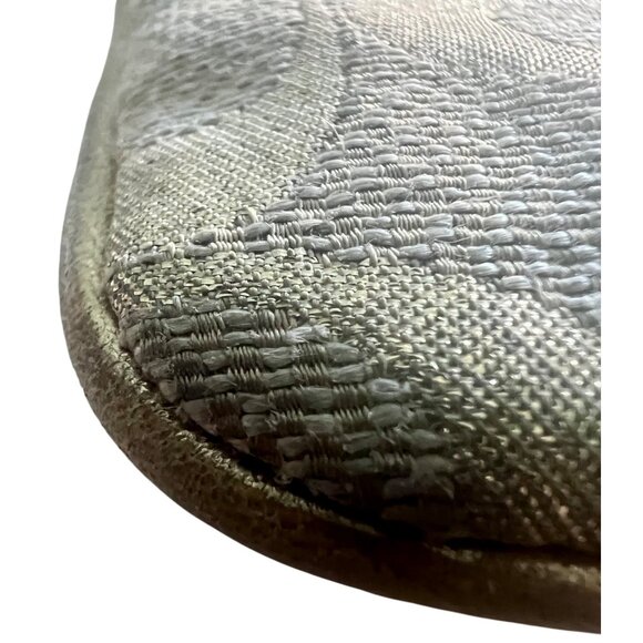 Coach Signature Stripe Metallic Crossbody Bag Gold Jacquard Lime Lining - Picture 11 of 16